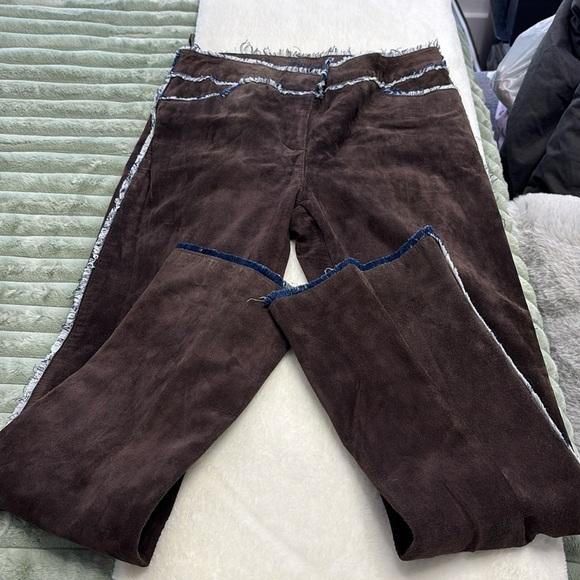 INC BROWN SUEDE PANTS WITH FRONT POCKETS - Picture 1 of 6